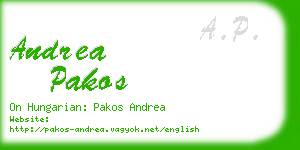 andrea pakos business card